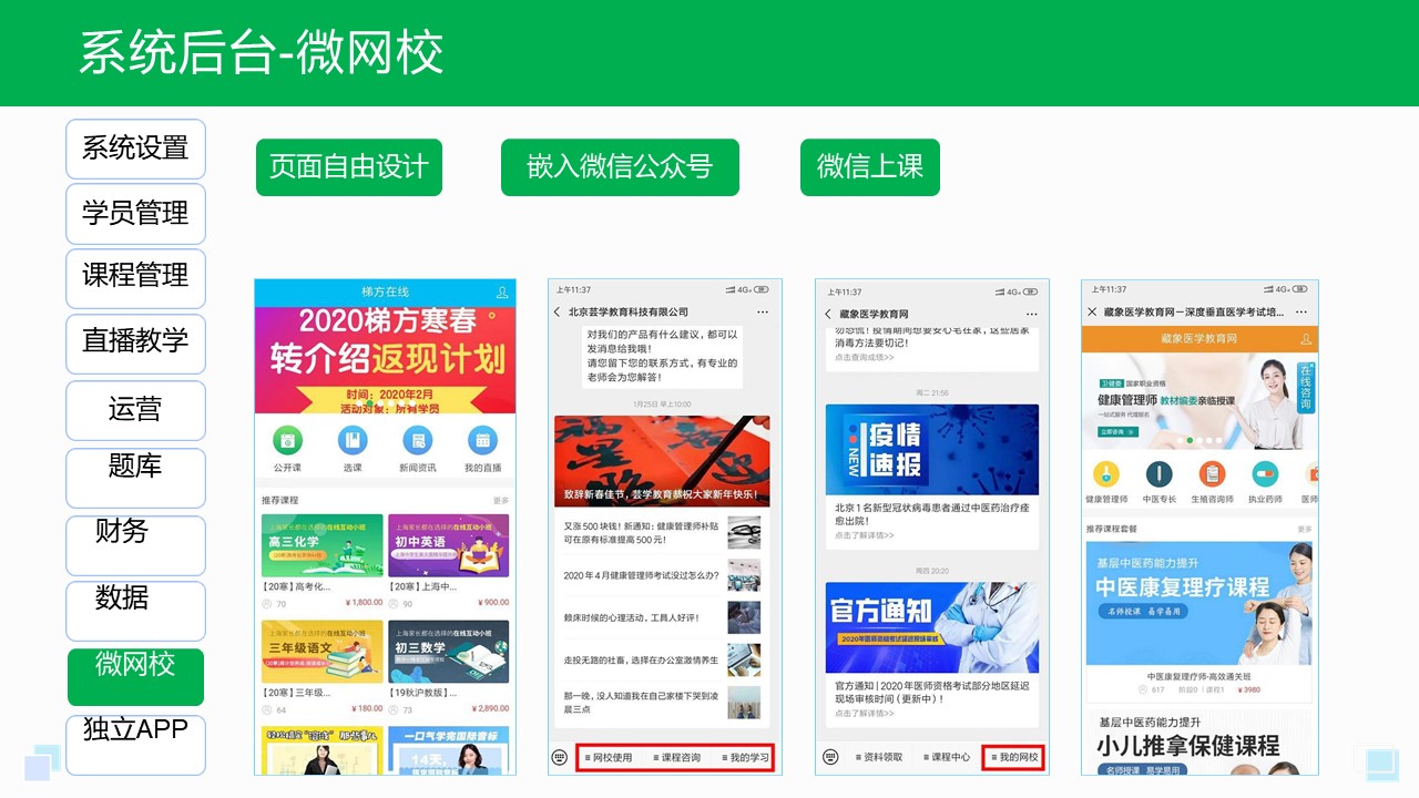 微信網校系統(tǒng)搭建_微信課堂怎么搭建 微信網校平臺 網校系統(tǒng)建設 第1張